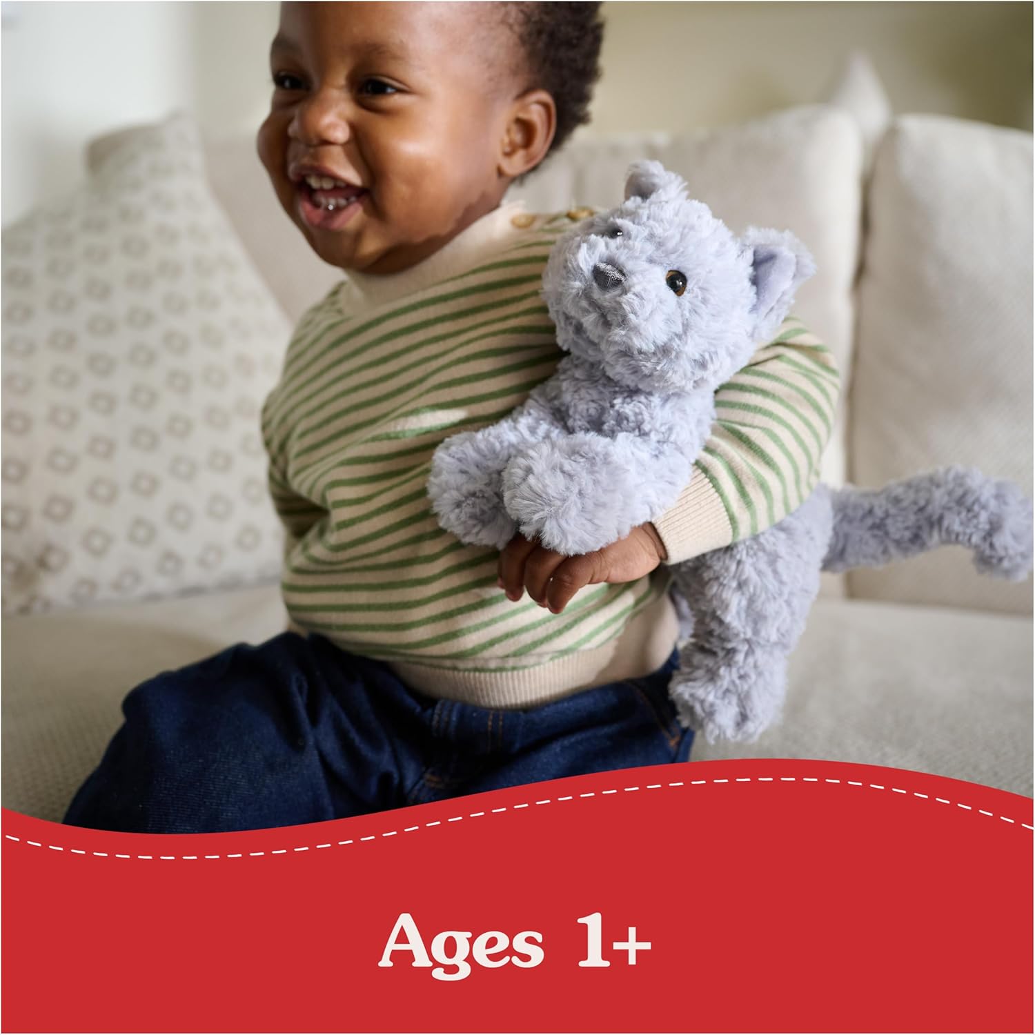 GUND Bootsie English Blue Kitten Plush Toy, Premium Cat Stuffed Animal for Ages 1 and Up, Gray, 9”