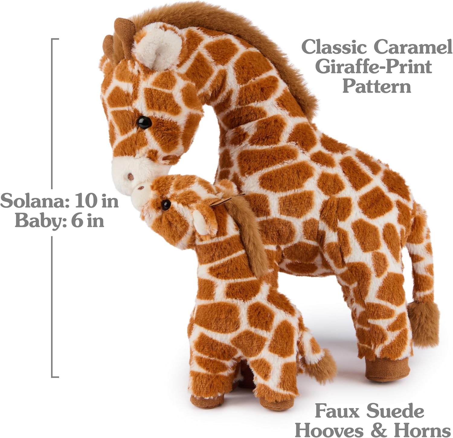GUND Solana Giraffe and Baby Plush, Premium Giraffe Stuffed Animals for Ages 1 and Up, Brown, 10”