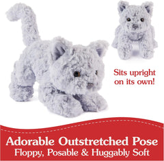 GUND Bootsie English Blue Kitten Plush Toy, Premium Cat Stuffed Animal for Ages 1 and Up, Gray, 9”