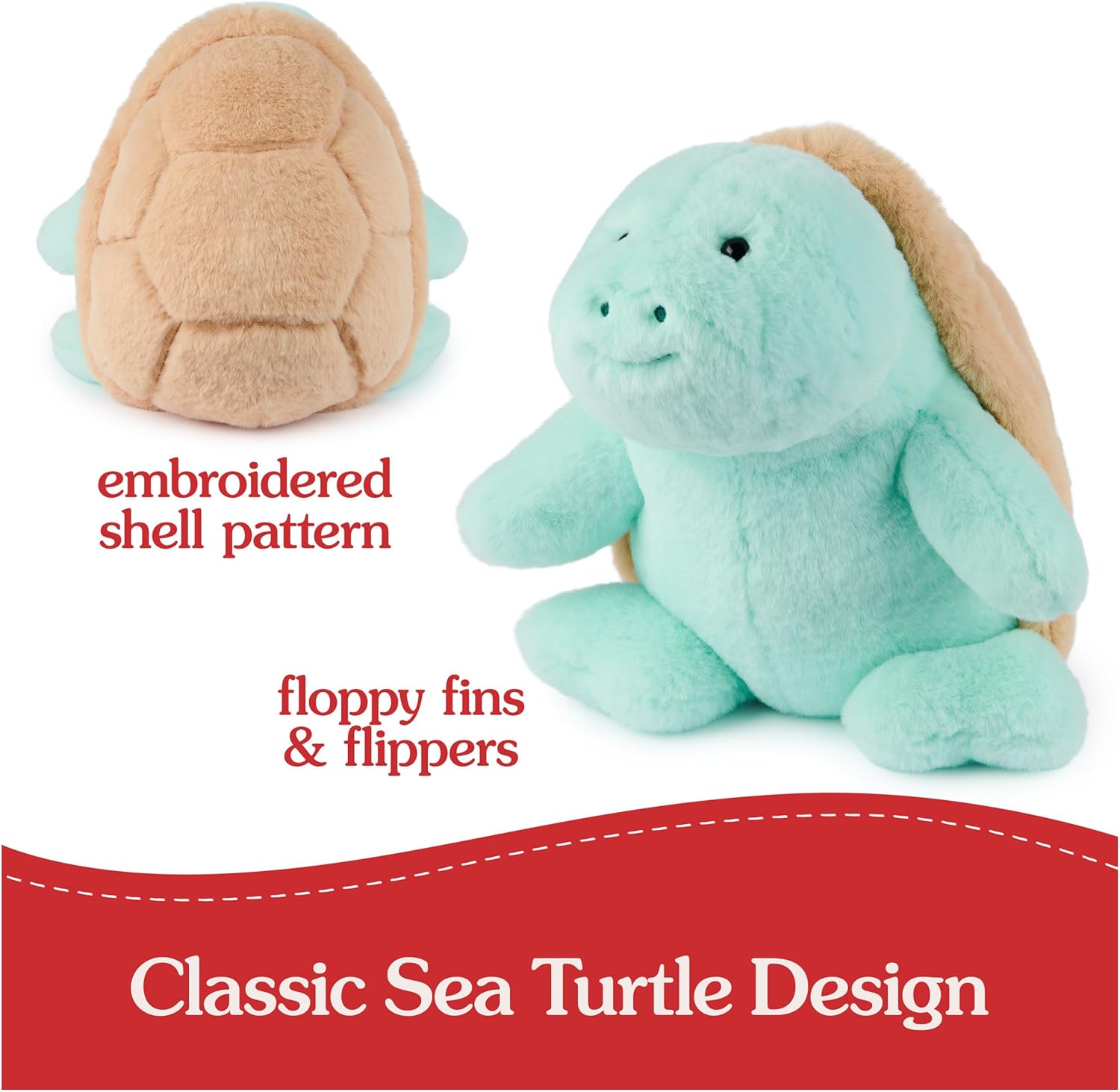 GUND Sprout Sea Turtle Plush, Premium Stuffed Animal for Ages 1 and Up, Green/Brown, 10”