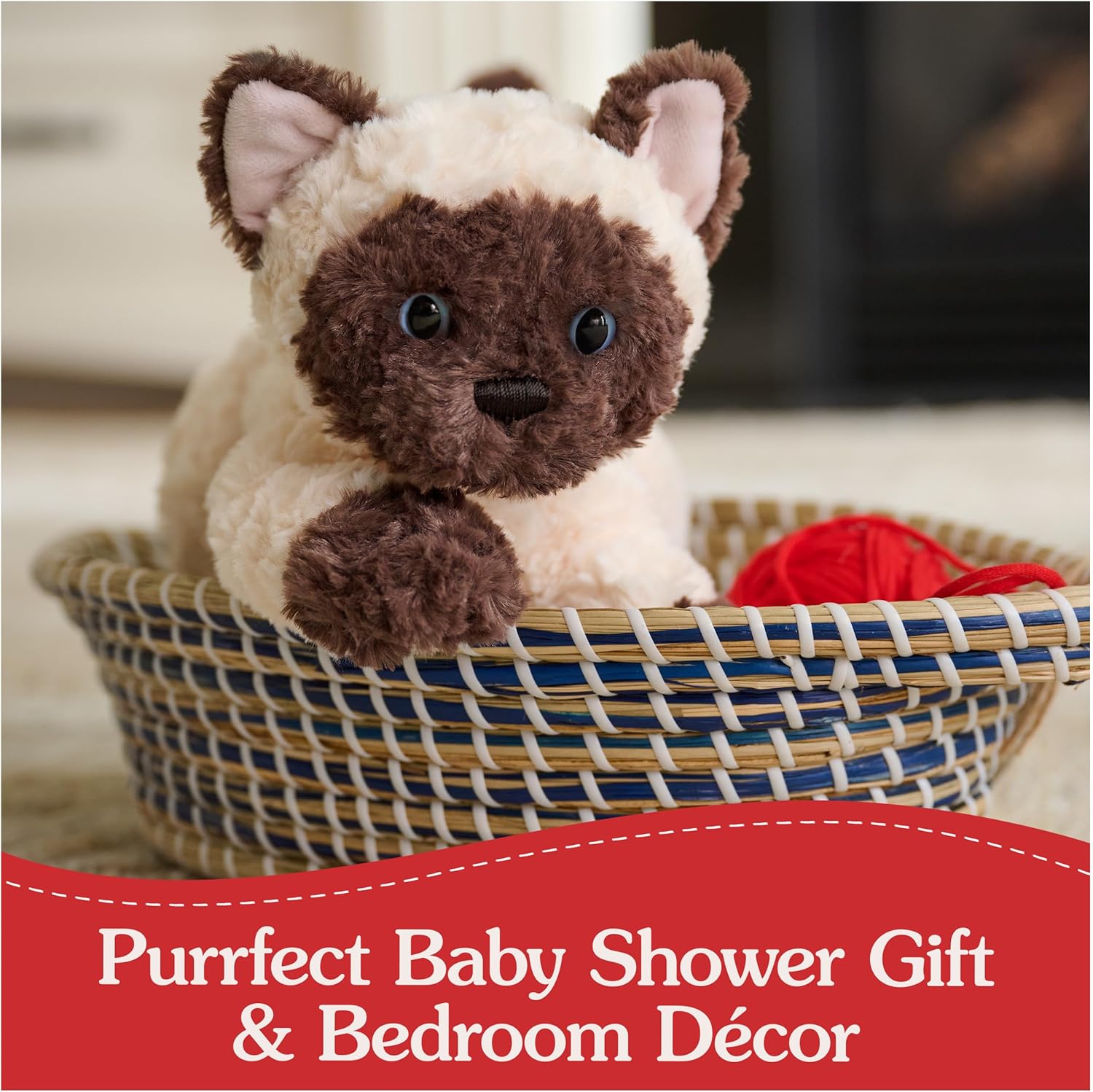 GUND Bootsie Siamese Kitten Plush Toy, Premium Cat Stuffed Animal for Ages 1 and Up, Cream/Brown, 9”