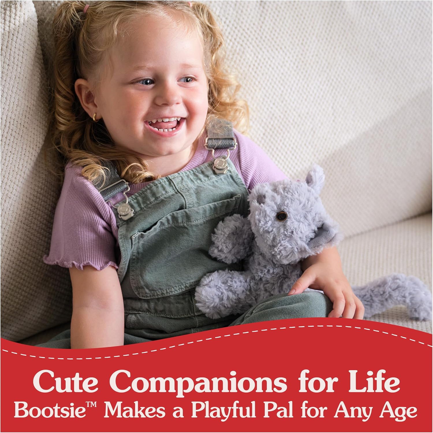 GUND Bootsie English Blue Kitten Plush Toy, Premium Cat Stuffed Animal for Ages 1 and Up, Gray, 9”